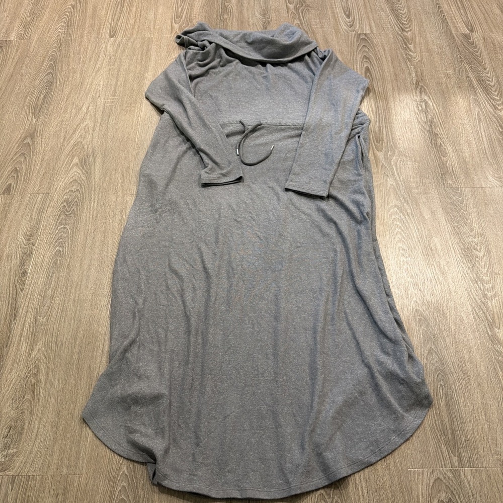 SOFT SURROUNDINGS Gray Cowl Neck By The Fire Lounger Maxi Dress Medium Cowl Neck